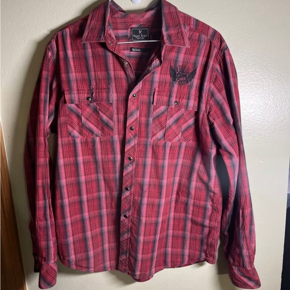 Marc Ecko Y2K Grunge Skull & Bone Logo Mens Size L Long Sleeve Shirt